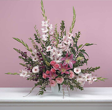 Traditional Pink Fan Arrangement